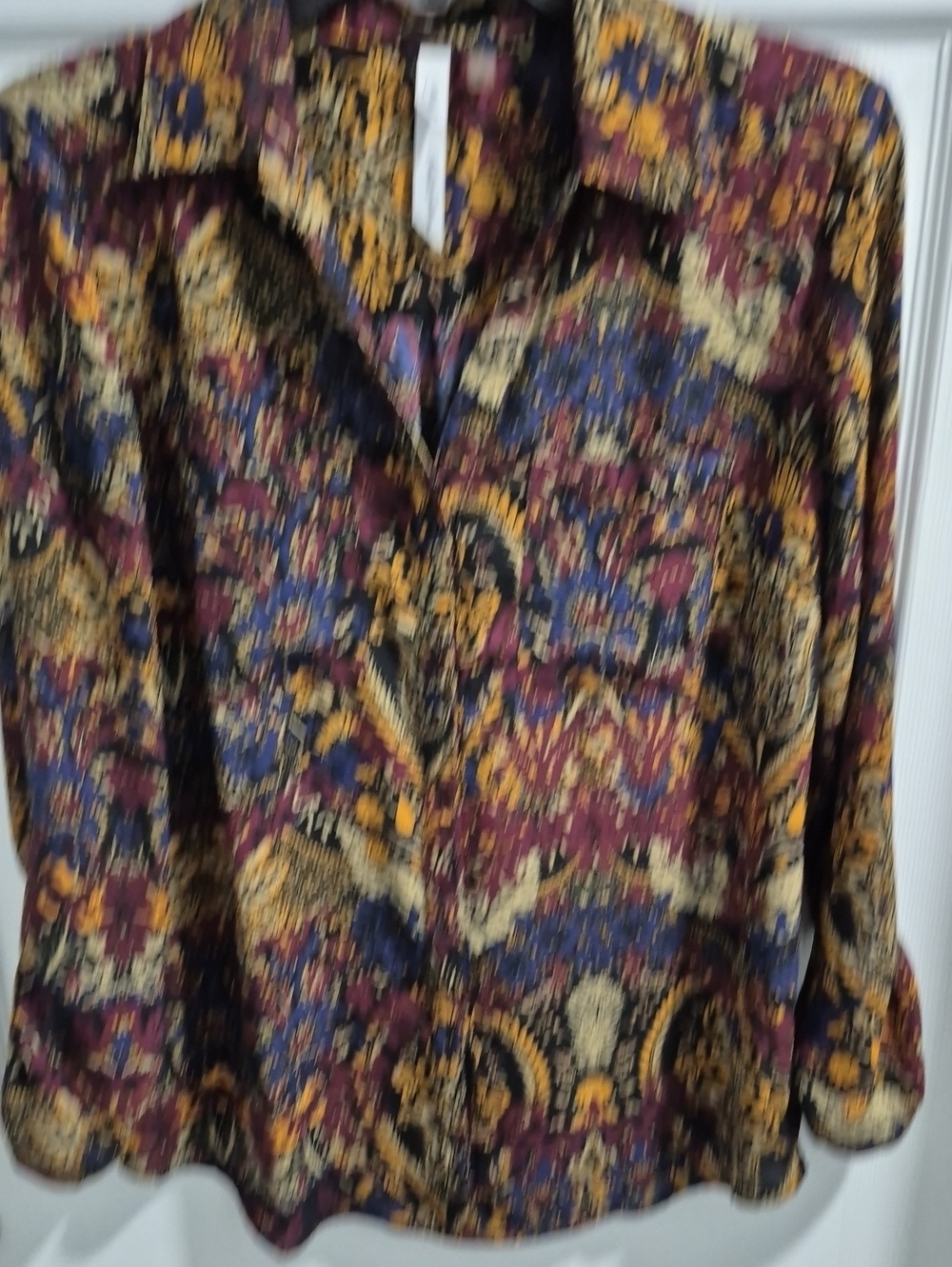 NY Collection Multicolor Paisley Button-Down Shirt